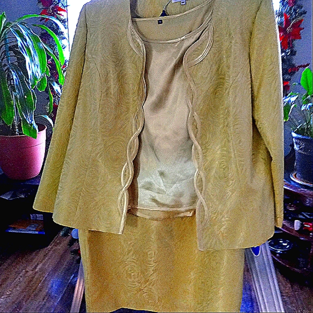Three piece lime suit